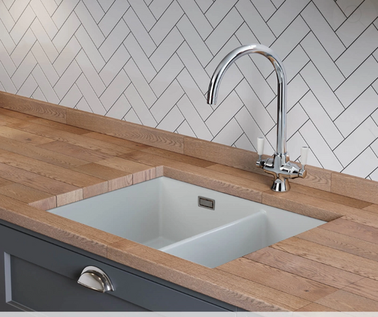 1.5 Bowl Ceramic Undermount / Inset Kitchen Sink