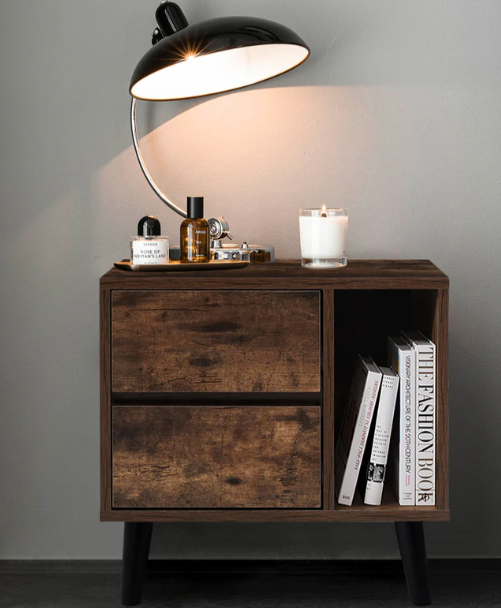 Andru Modern Wood Bedside Table